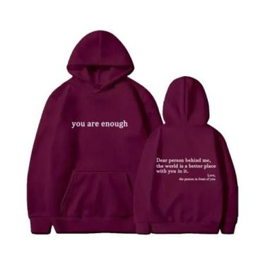 Imagem de Hoodie Retro Unissex Estilo Street Hip Hop, Você É Suficiente, Hoodie 