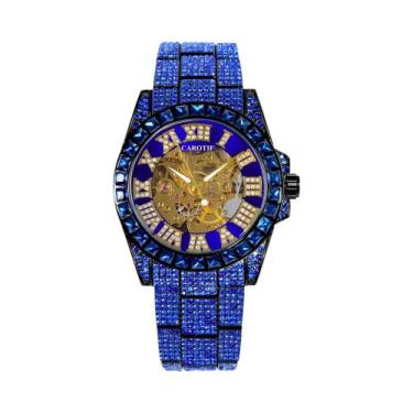 Imagem de Relógio Automático Mecânico Masculino Com Pulseira De Aço Azul Gypsoph