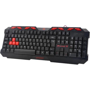 Imagem de Teclado Gamer Spider Abnt2 Preto e Vermelho Gk706 - Fortrek