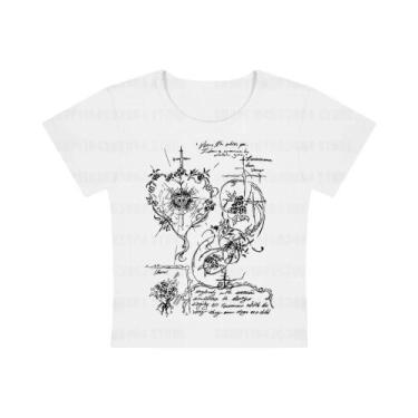 Imagem de Camiseta Gráfica Gótica 2K Para Mulheres, Manga Longa, Estilo Vintage 