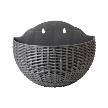 Imagem de Vaso de plantas montado na parede, imitação de para montagem na parede - Recipiente de orquídea Pothos semicircular para varanda, apartamento, fazenda, jardim, pátio