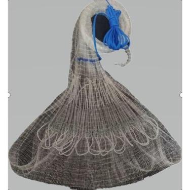 Imagem de Tarrafa para camarão, lambari, piaba 10 metros malha 1.2cm(2.4cm) - La