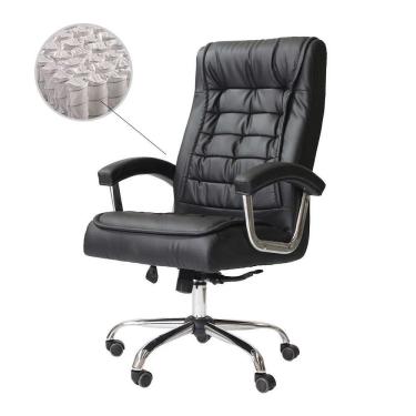 Imagem de Cadeira Escritório Big Presidente Preta Mola Ensacada