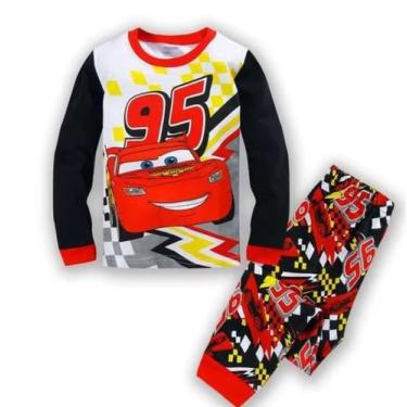 Imagem de Pijama Menino Manga Longa Infantil Algodão Cars cor:VermelhoTamanho:2T