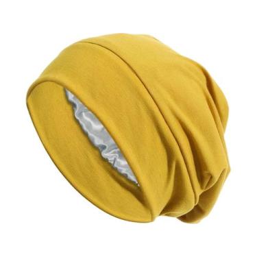 Imagem de Touca De Dormir Feminina Em Cetim Macio Com Forro, Turbante Muçulmano,