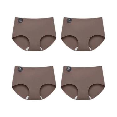 Imagem de Conjunto De 4 Calcinhas De Seda Sem Costura Para Mulheres, Confortávei