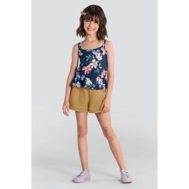 Imagem de Conjunto infantil menina florido Brandili Azul-Feminino