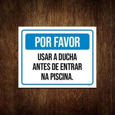 Imagem de Kit 3 Placas Por Favor Usar Ducha Antes Da Piscina