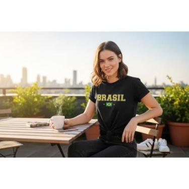 Imagem de Camiseta Feminina T Shirt Brasil Copa 2026 Jogos Malha Algodão Leve do P ao G1-Feminino
