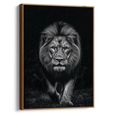 Imagem de Quadro Leão Preto e Branco - Mioquadros, 180x120 cm, Tabaco