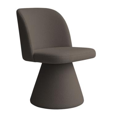 Imagem de Cadeira De Jantar Giratória Liz Bouclé Marrom - Nexta Casa