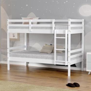 Imagem de Beliche Solteiro Dreams Madeira Maciça Branco Megamobilia - Megamobíli