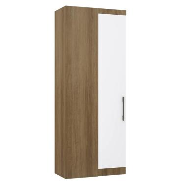 Imagem de Guarda Roupa Canto Reto 90cm Com 1 Porta Delphi Avelã/branco L01 - Mpozenato