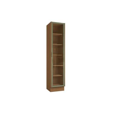 Imagem de Paneleiro de Cozinha Vibra T628 1 Porta 5 Prateleiras MDF MDP Vidro Temperado Verde Pis...