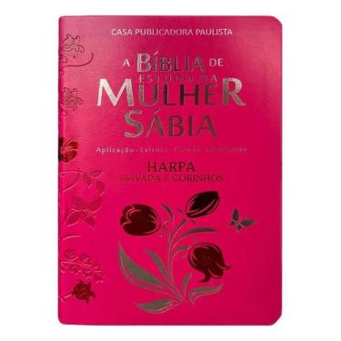 Imagem de Bíblia Sagrada De Estudo Da Mulher Sábia Com Harpa Luxo Letr - Congrat