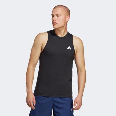 Imagem de Regata Adidas Essentials Masculina, Preto, Branco, P