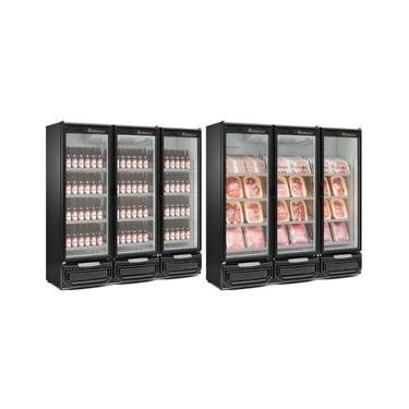 Imagem de Expositor de Bebidas Vertical 3 Portas GCBC1450 Preto 220V Gelopar