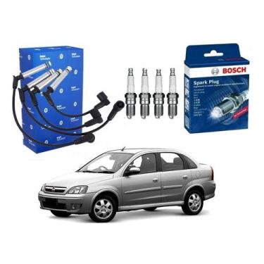 Imagem de Kit Vela Cabo Delphi Corsa Novo Sedan 1.0 Flex 2005 A 2012 - Bosch