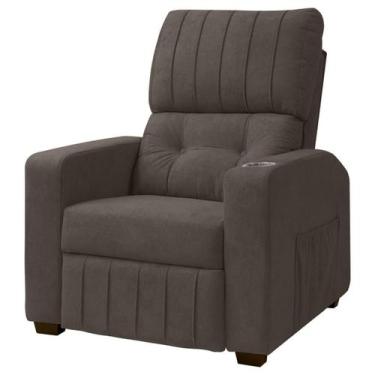 Imagem de Poltrona Do Papai Reclinável Real Em Bouclê cor:Boucle Marrom - SOFA S