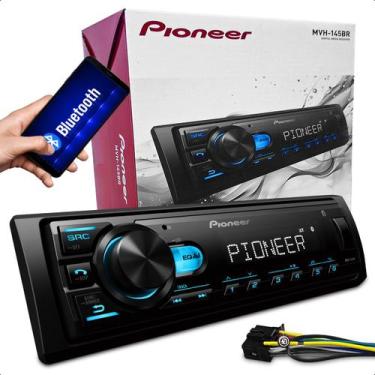 Imagem de Som Pra Carro Automotivo Rádio Pioneer 1 Din Midia Receiver 1 Din MVH 