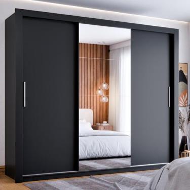 Imagem de Guarda Roupa Casal Maxi Plus Com Espelho 3 Portas De Correr 4 Gavetas 