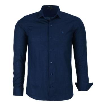 Imagem de Camisa Social Masculina Manga Longa Amil Comfort Algodão Flamê Tipo Li