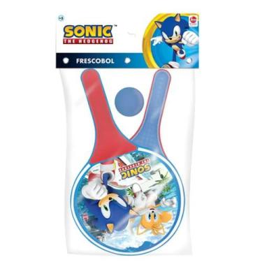 Imagem de Kit Frescobol Infantil Sonic 2 Raquetes E Bolinha Lider Brinquedos