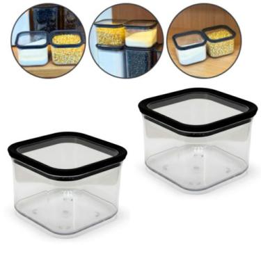 Imagem de Kit 2 Potes Tampa Hermético Organizador Geladeira 500ML - 123 Organize