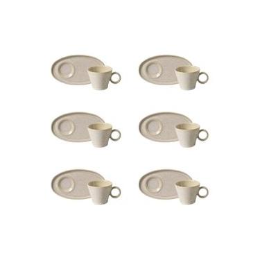 Imagem de Conjunto de Xícaras de Café com Pires Oval Porto Brasil Neo Latte 110ml - 6 Peças