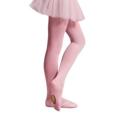 Imagem de Meia calça infantil fio 40 ballet com abertura 9585 selene, M, Rosa