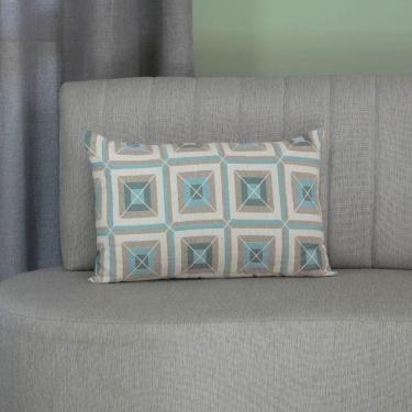 Imagem de Capa para Almofada Marrocos Jacquard 55CM X 33CM 1 Peça Azul