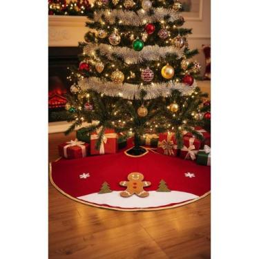 Imagem de 2x Base Juta Tapete Árvore Natal 60cm Papai Noel Charmosa - Congratula