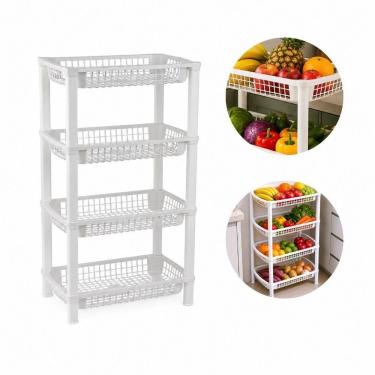 Imagem de Fruteira Quatro Andares FR-16 Organizadora Plástico PP Telado Estante Vertical Cozinha Yeet