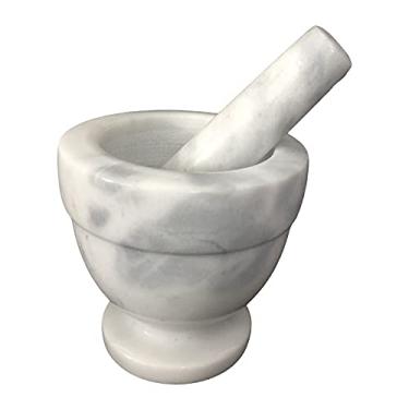 Imagem de Pilao com socador em marmore D10,5xA12,5cm-Branco - Dynasty- Full Fit