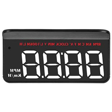 Imagem de Visor HUD do carro, alarme de sobrevelocidade de RPM de medidor inteligente universal OBD2 para atualização