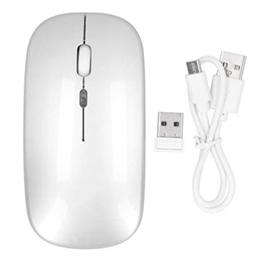 Imagem de eboxer-1 Mouse sem fio, mouse Bluetooth universal, mouse recarregável silencioso ultrafino 2,4G, 800-1200-1600 DPl, mini sensor óptico inteligente de mouse portátil, com receptor USB (cinza prateado)