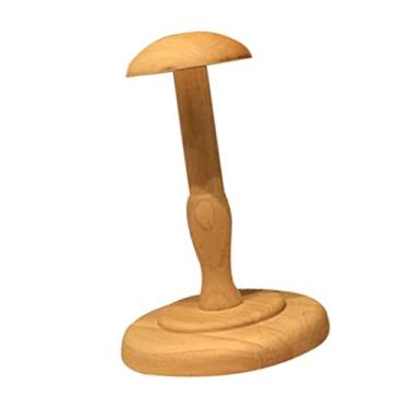 Imagem de Esquirla Suporte para Chapéus de Madeira/suporte para Perucas, Suporte de de Armazenamento de Exibição de Pé Livre, Castanho M