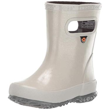 Imagem de BOGS Bota de chuva unissex de borracha impermeável para meninos e meninas, Glitter - prata, 6 Big Kid