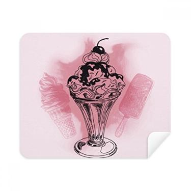 Imagem de Cereja Chocolate Ice Picolés Pano de Limpeza de Tela Limpador de Tela 2 Peças Tecido de Camurça