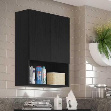 Imagem de Armário Lavanderia com 2 Portas Ibiza Multimóveis Preto