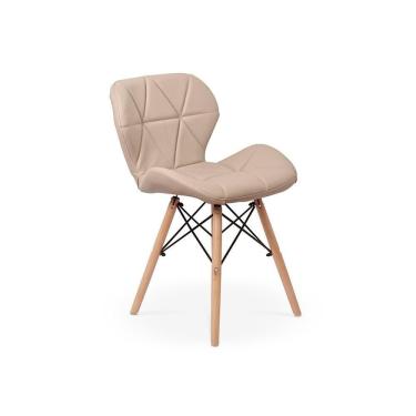 Imagem de Cadeira Charles Eames Eiffel Slim Wood Estofada Nude
