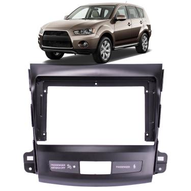 Imagem de Moldura 2 Din Mitsubishi Outlander 9" 2008 até 2012 - Preto