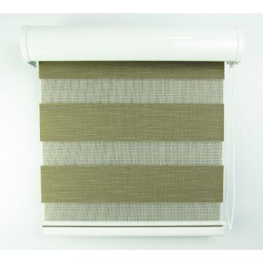 Imagem de Cortina Rolô Double Vision Com Perfil Frontal Crisdan 1,50 Largura X 1,50 Altura Marrom