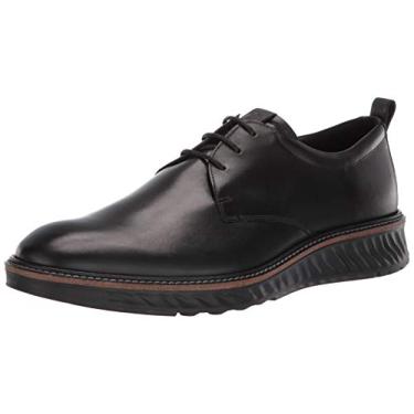 Imagem de ECCO Sapato Oxford masculino híbrido St.1 com bico liso, Preto liso, 5-5.5
