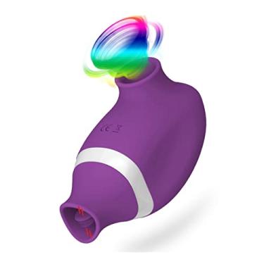 Imagem de Vibrador 2 em 1 Estimulador Clitóris Sucção Lambendo Duplo Estimulação Mamilos 10 Velocidades Massageadores Língua Zatla