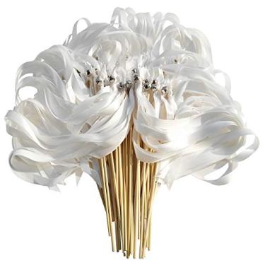 Imagem de 50 peças de palhetas de fita com fita tripla e barra de prata para festas, lembrancinhas de festas, canudos de fita para decoração de casamento