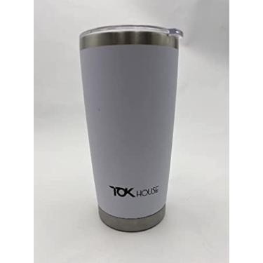 Imagem de Copo Térmico Aço Inox 600 ml com Tampa vedação Conserva Gelado e Quente 6 Horas Original TOK (BRANCO)