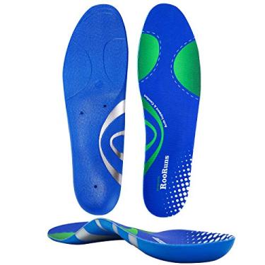 Imagem de RooRuns Palmilhas para fascite plantar com suporte de arco para homens e mulheres, botas de trabalho de poliuretano com absorção de choque, inserções ortopédicas para pés planos, pronação excessiva,
