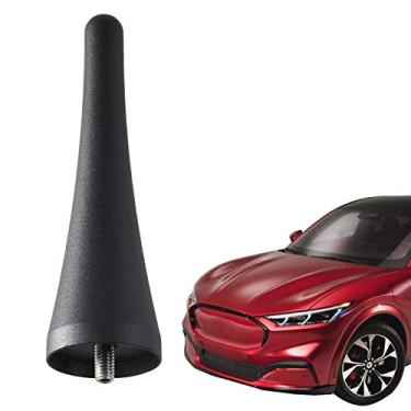 Imagem de Anina Mastro de antena de 9,5 cm para 2010-2022 Ford Mustang Transit Lincoln MKZ Rádio AM/FM Antena Aérea Stubby Mastro Preto Alumínio à prova de lavagem de carro