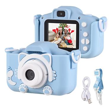 Imagem de Qudai Mini Cartoon Kids Câmera Digital 1080P Câmera de Vídeo Digital para Crianças Lente Dupla Tela IPS de 2.0 Polegadas Bateria Embutida Bonito Molduras Para Fotos Jogos Interessantes com Correia BD